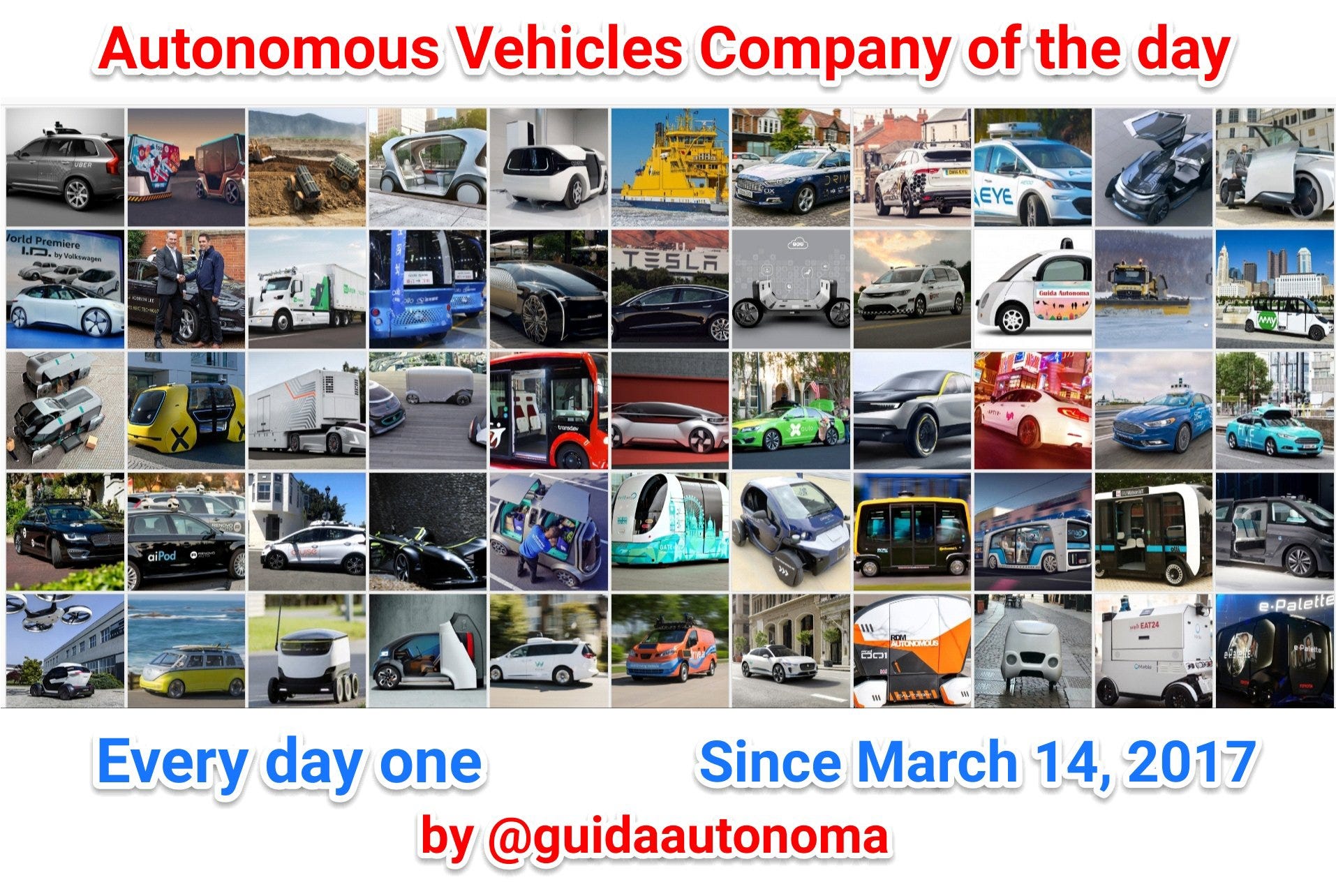 Autonomous Vehicles Company of the day the biggest list of Companies!
