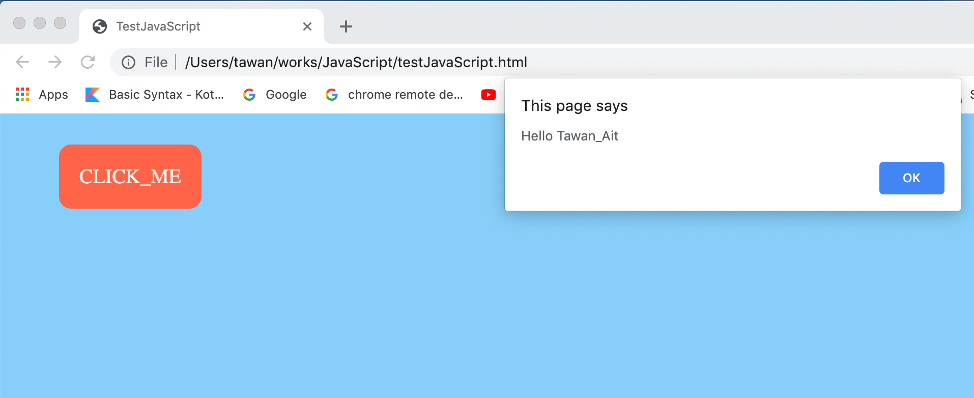 JavaScript : Function Click Alert EP.2/2 | by Tawan_Ait | Medium