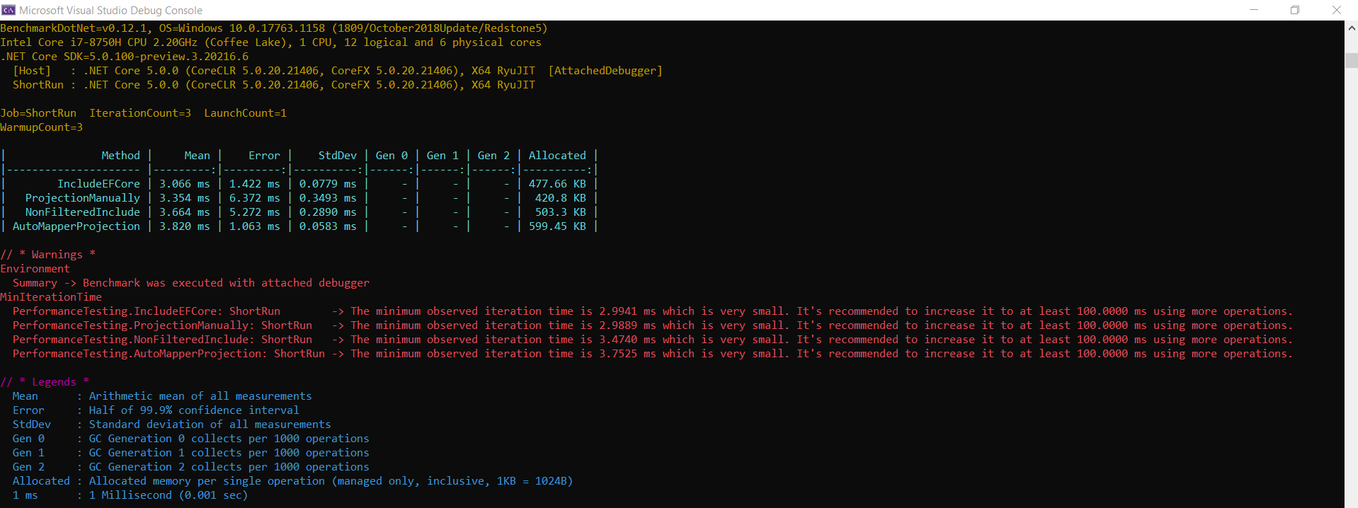 EF Core 5 Preview 3 (Benchmark and Performance Testing)