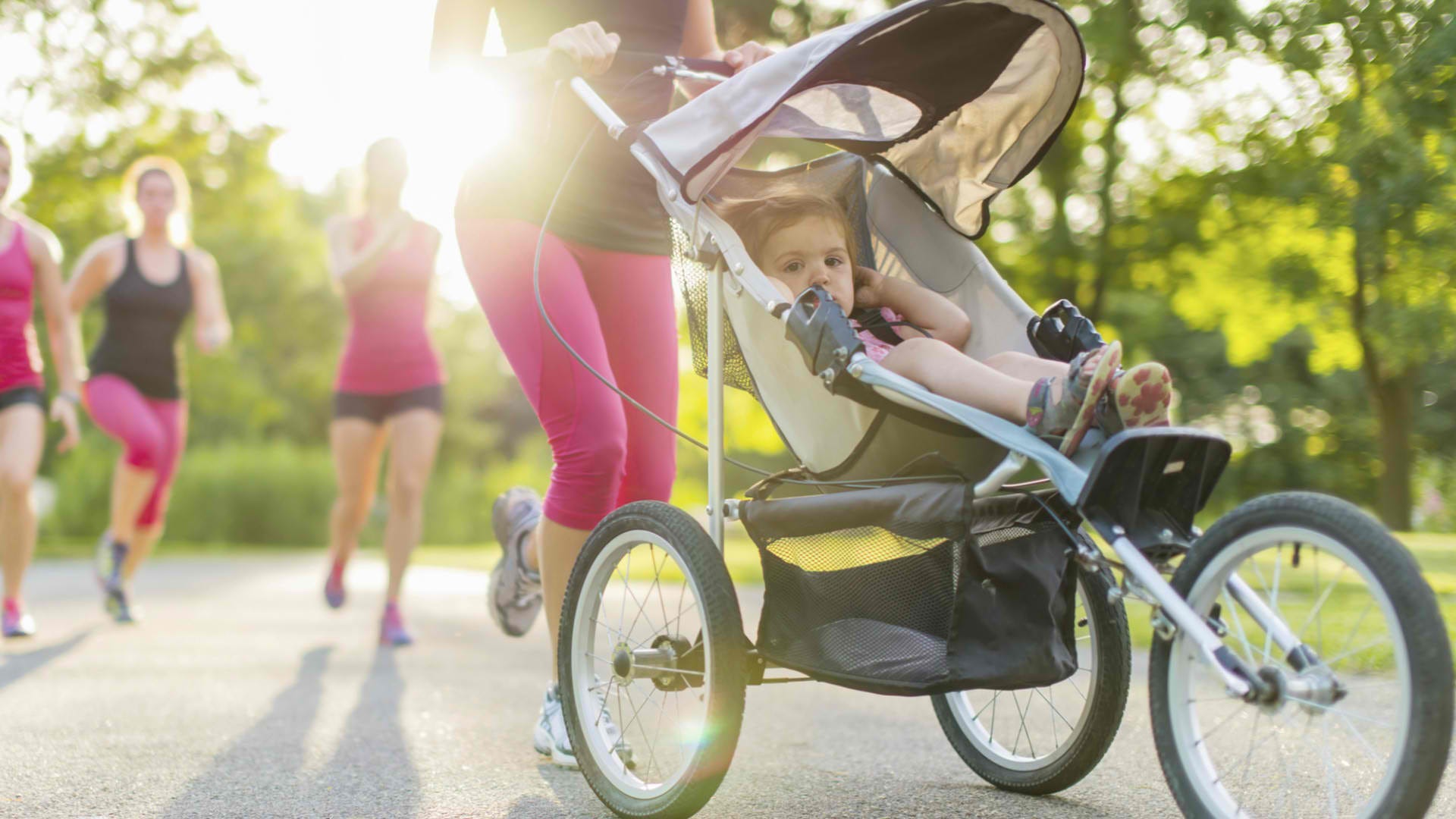running with a jogging stroller
