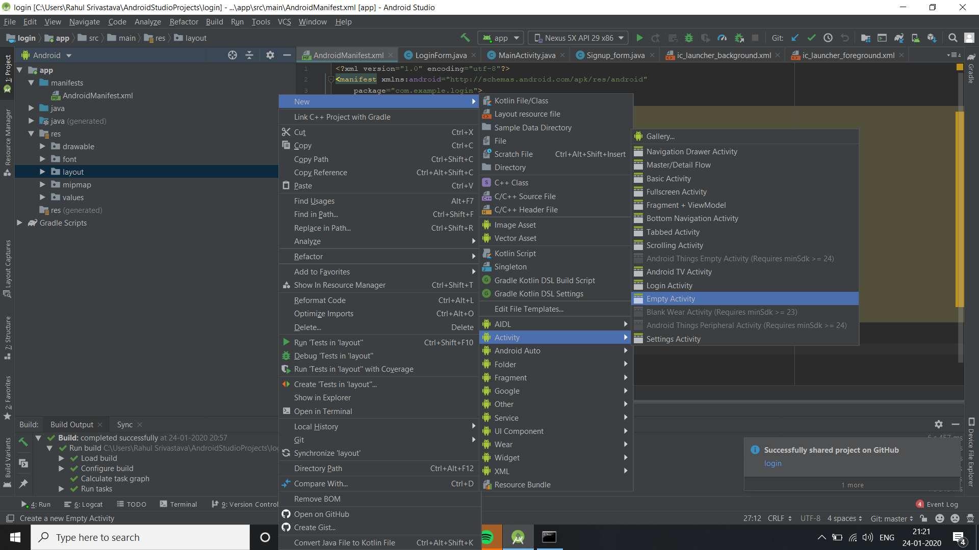 Creating a Login & Register Page using Android Studio | by Mohammad ...