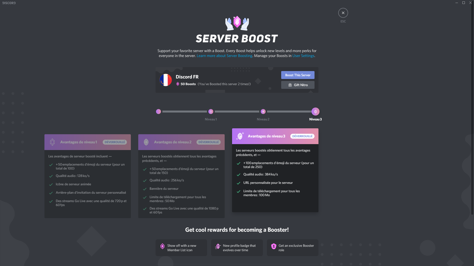 [Mise à jour] Server Boosting - DISCORD FR - Medium