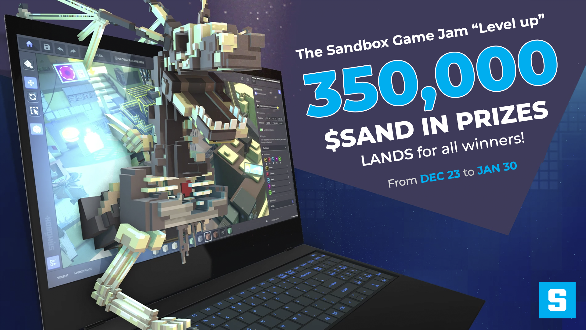 The Sandbox Game Jam 3 Level Up 350 000 Sand Lands In Prizes By The Sandbox The Sandbox Medium The Sandbox Game Jam 3 Level Up 350 000 Sand Lands In Prizes By The Sandbox The Sandbox Medium