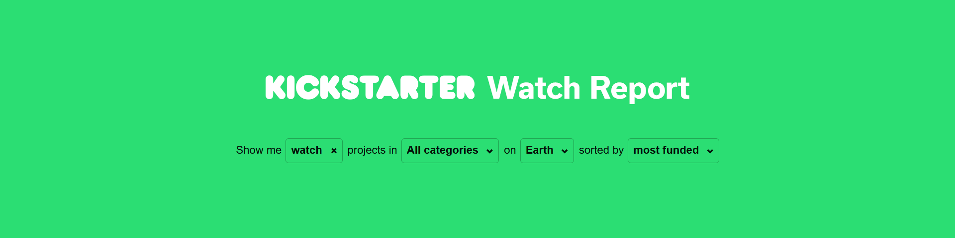 Kickstarter Watch Report. The first report on the Top 100… | by Gábor Balogh  | Medium