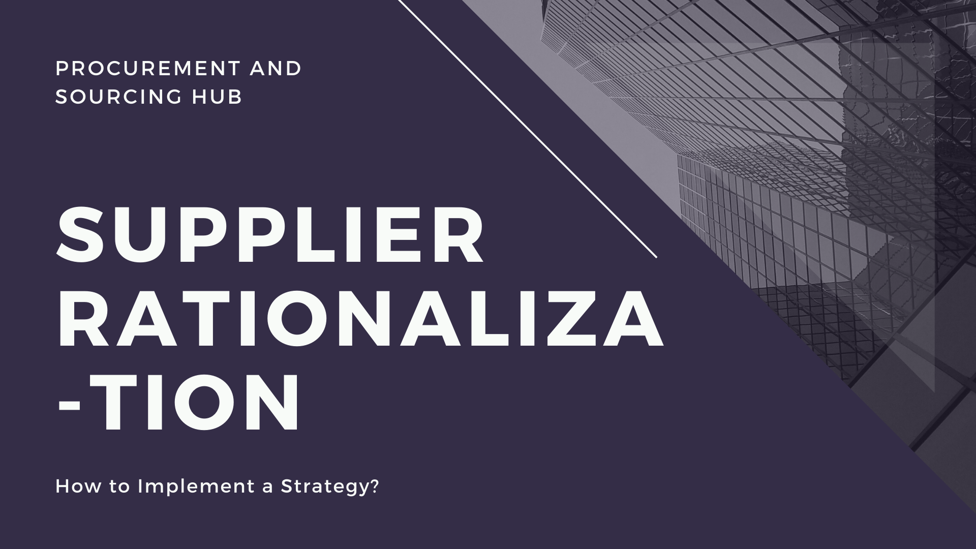 Supplier Rationalization How to Implement a Strategy? by James Diaz