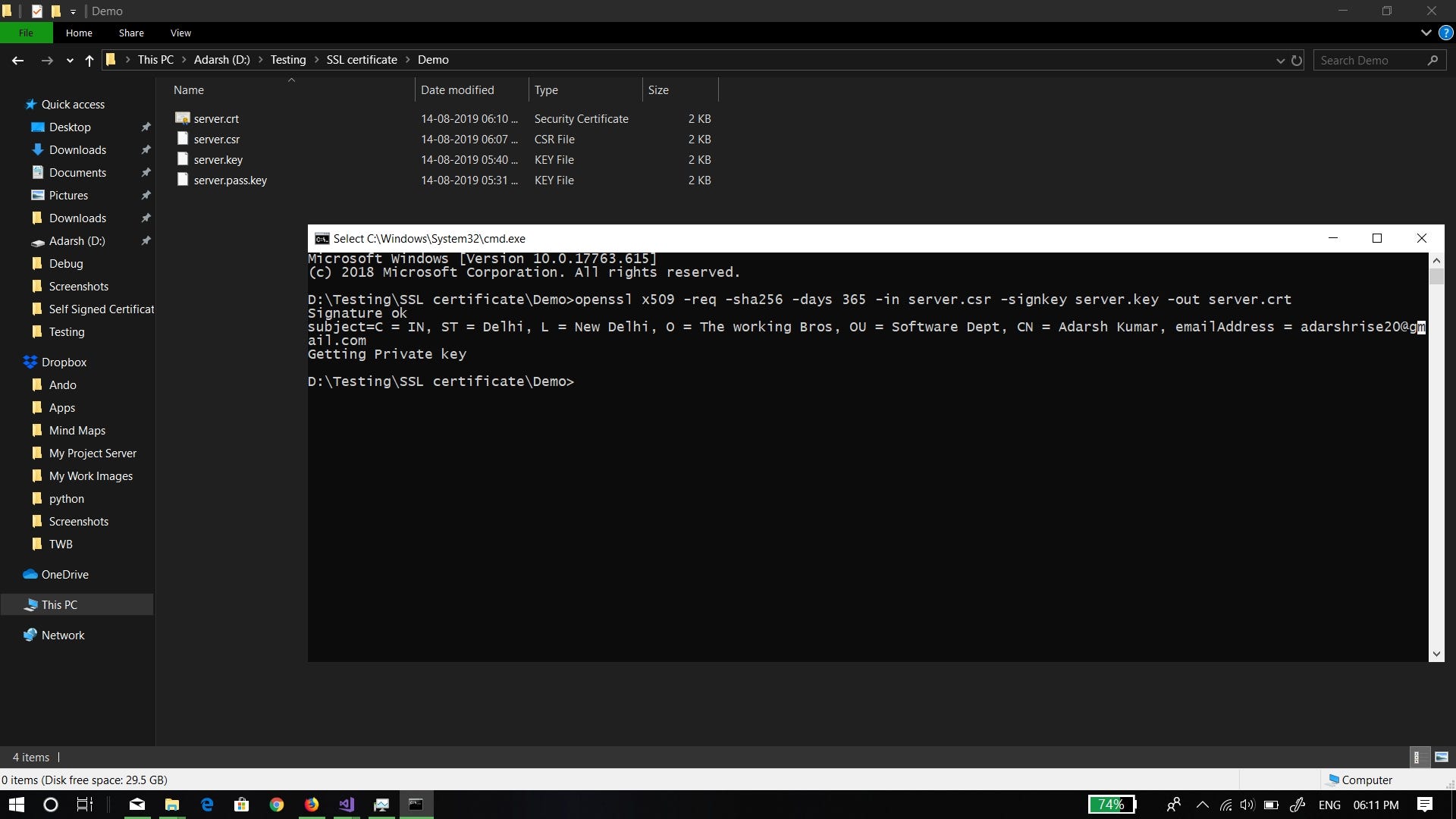 Self-signed certificate for Msi. Being a Computer Science student, I ...