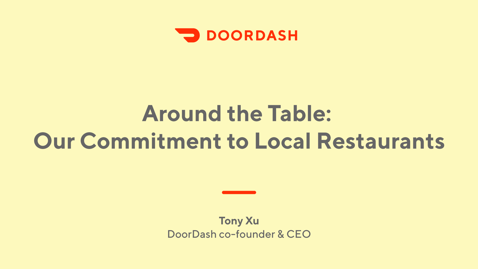 Around The Table An Additional 100 Million Commitment To Local Restaurants By Doordash Doordash