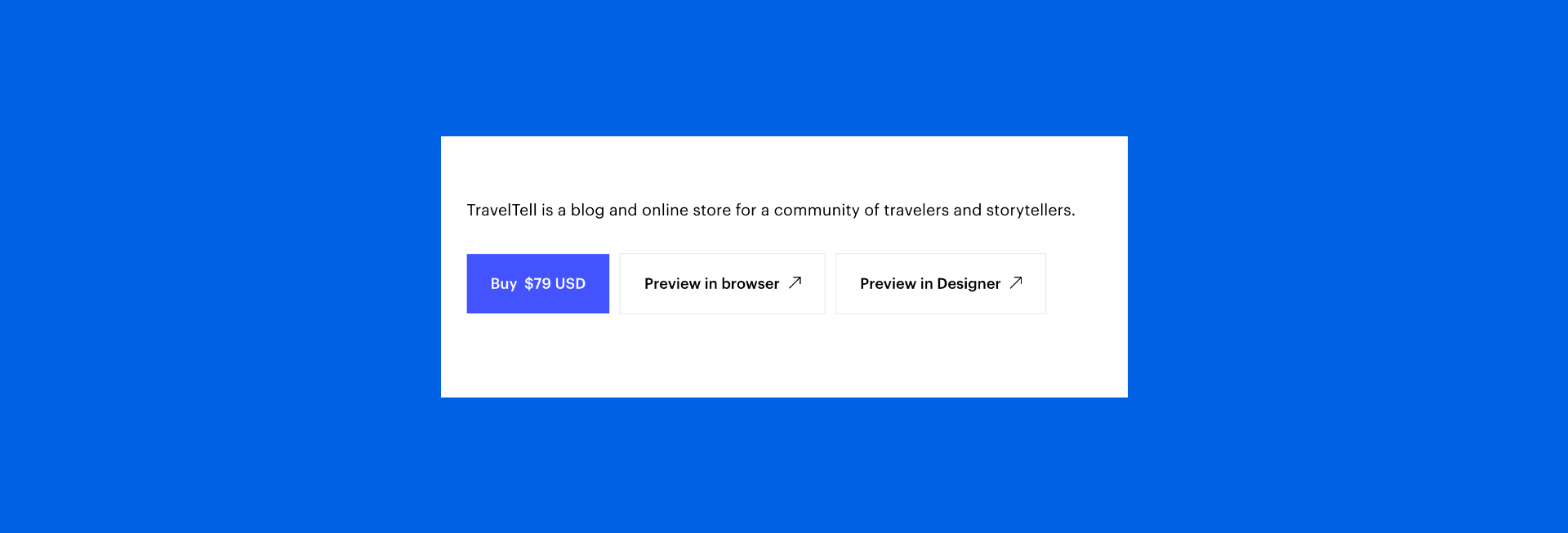 A screenshot of the “Preview in Designer” buttons on a template page in Webflow