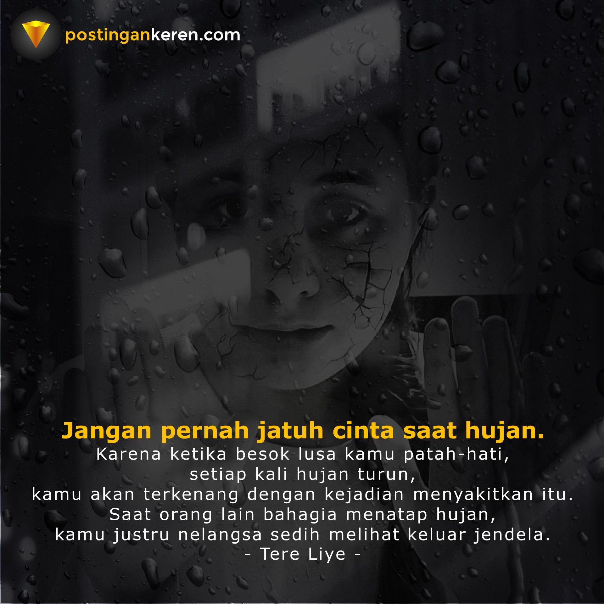 Gambar Kata Cinta Hujan - Quote Hari Ini