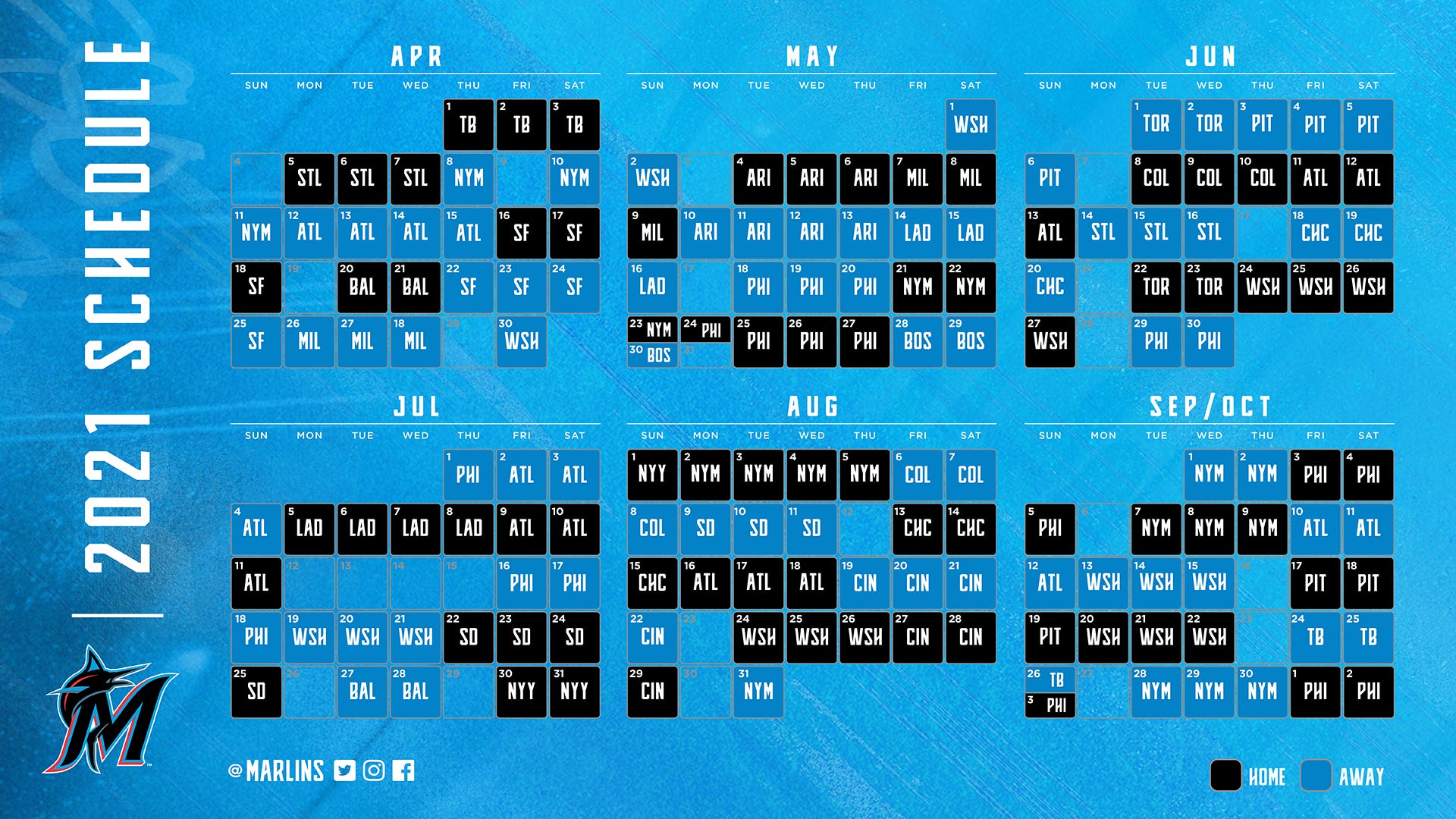 Miami Marlins Announce 2021 Regular Season Schedule By Marlins Media Beyond The Bases