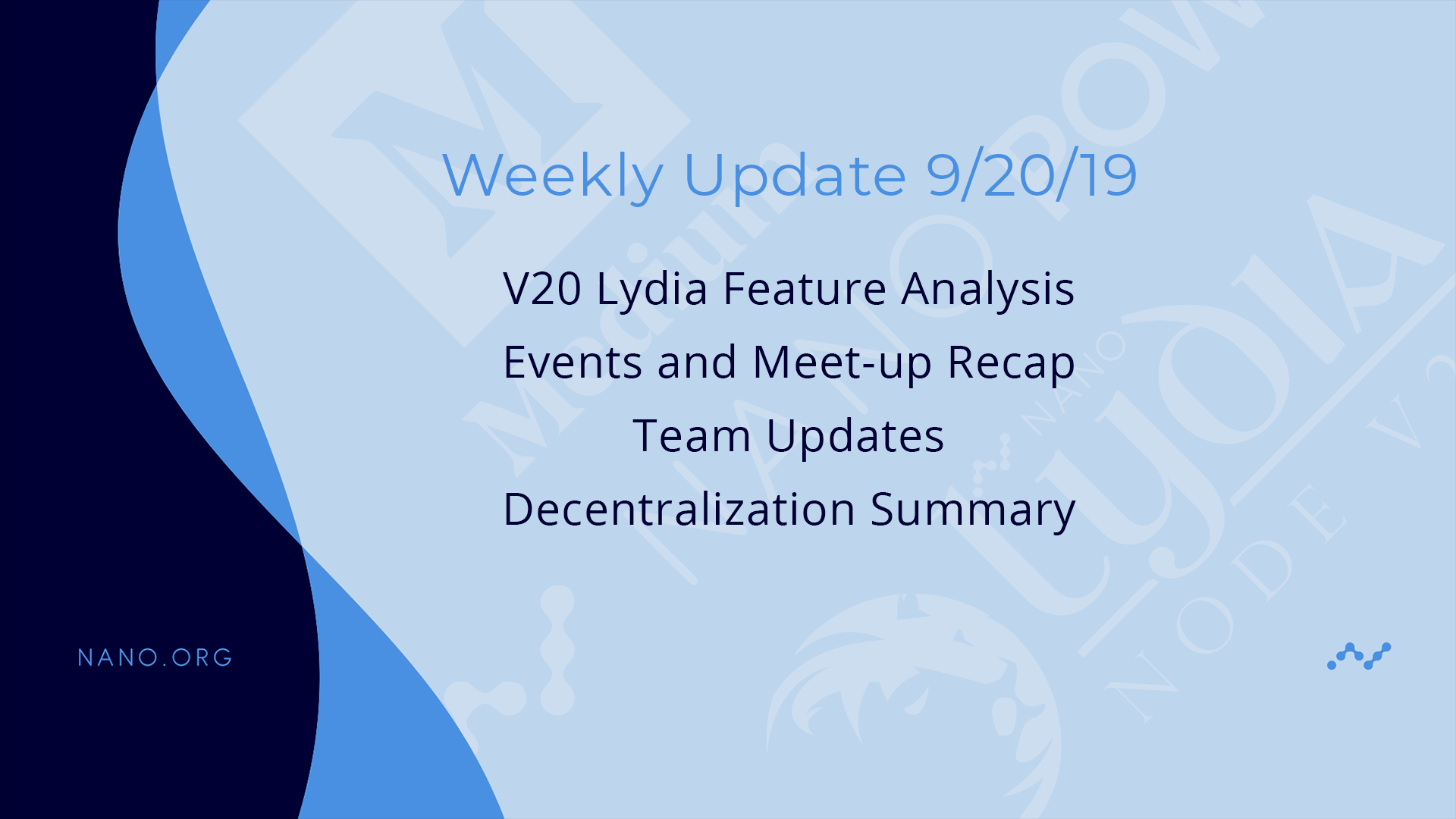 Weekly Update 9 19 We Have Exciting Updates On The By Andy Johnson Nano Medium Weekly Update 9 19 We Have Exciting Updates On The By Andy Johnson Nano Medium
