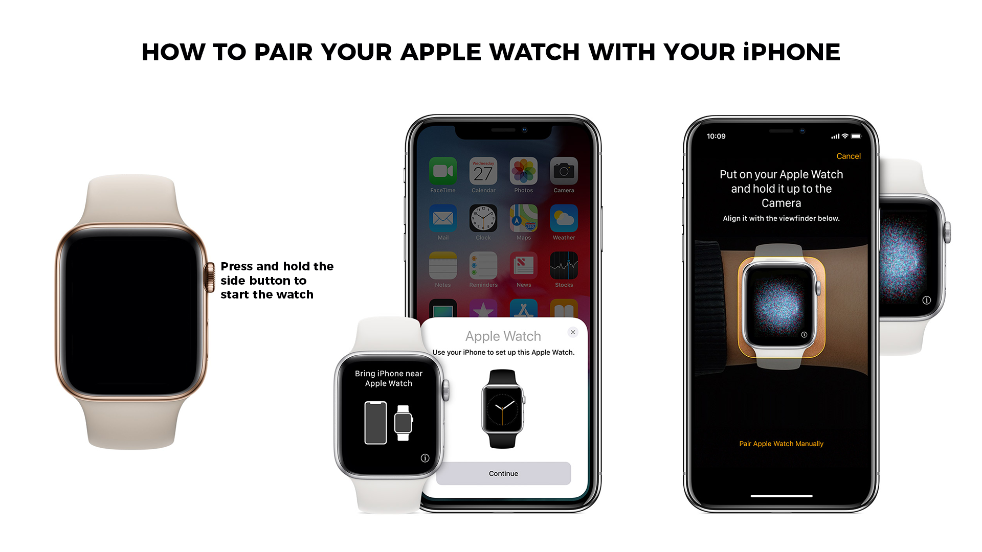 hold apple watch up to the camera