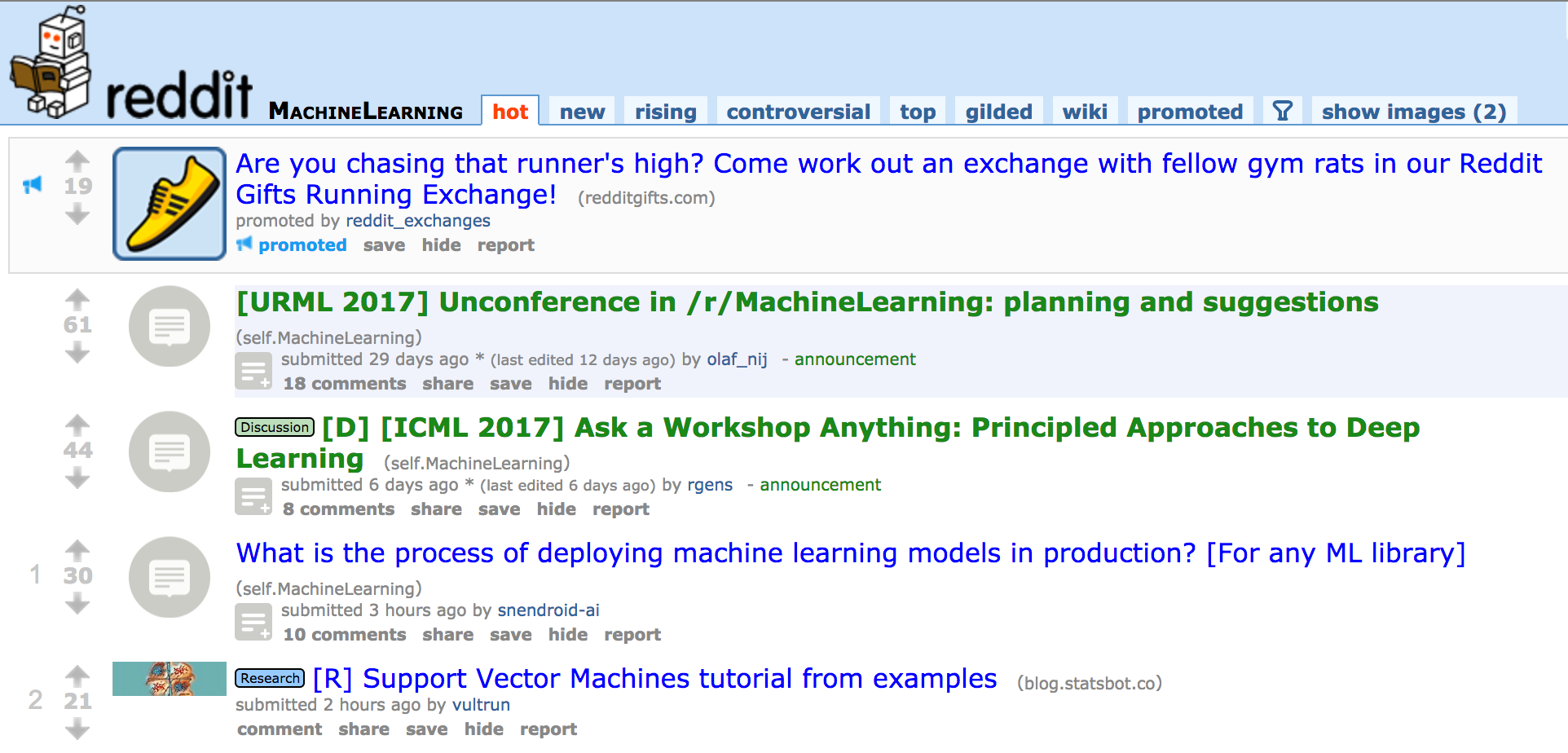 reddit machine learning