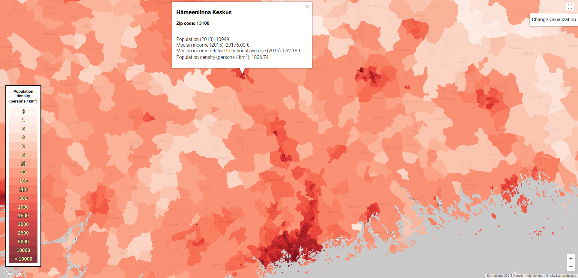 Visualizing Geographic Statistical Data With Google Maps By Nico Holmberg Medium