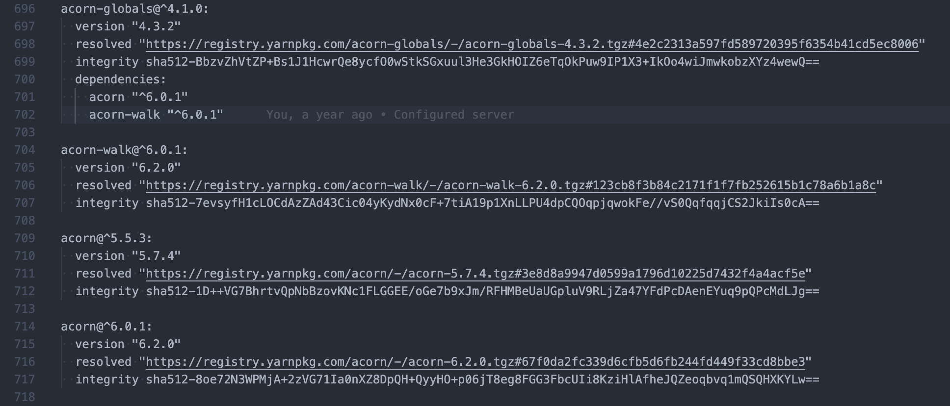 Upgrading javascript package’s deep dependencies using yarn.