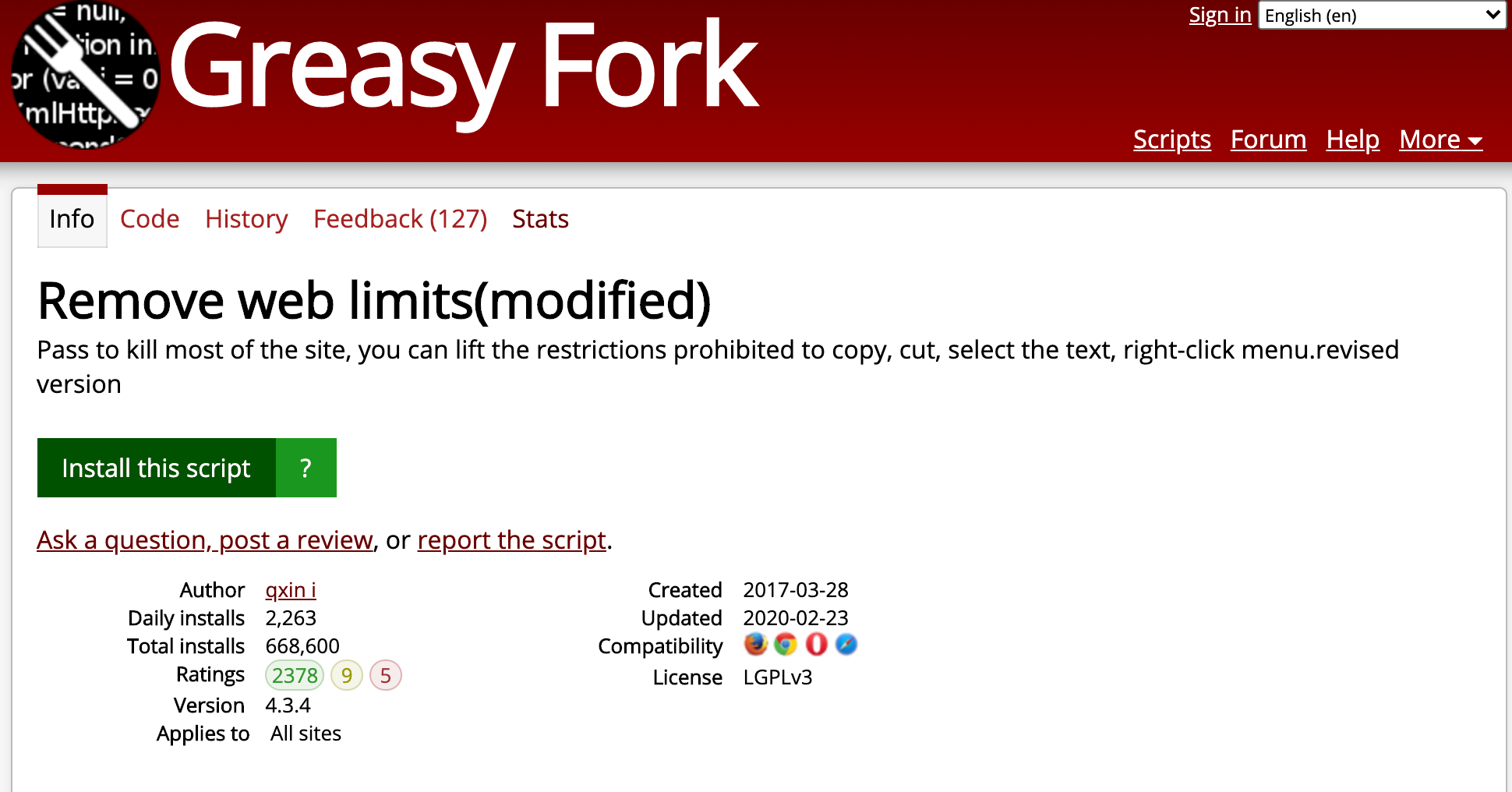 Greasyfork Chrome