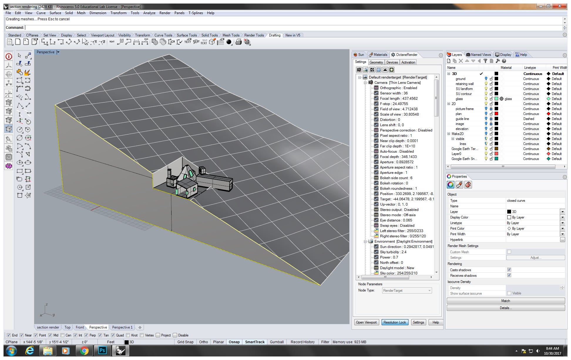 Section Rendering from Rhino to by Xulong DPro Medium