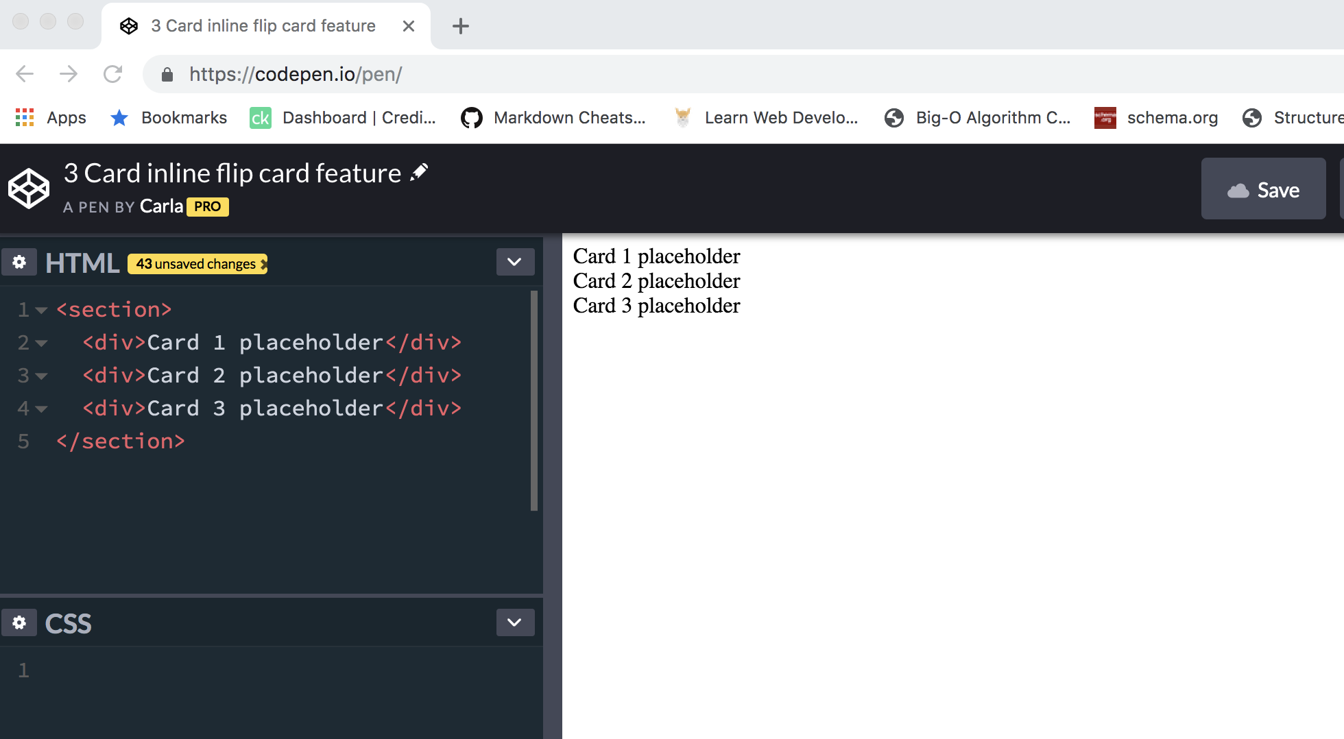 Build A Card That Flips On Click With Html Css And Vanilla Javascript Part 1 By Carla Kroll Coding With Carla Medium