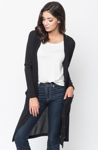 maxi length cardigan