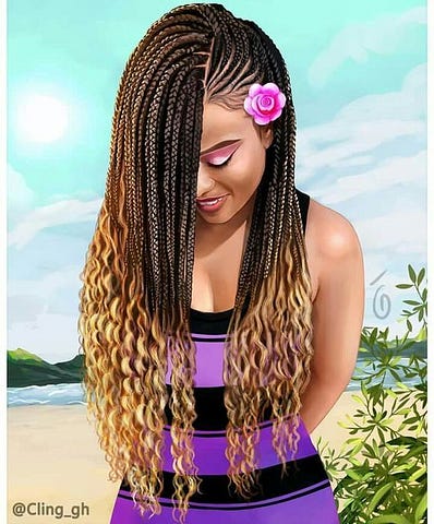Cornrows In Front Box Braids In Back Black Kitty Family Medium