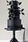 black wedding cake ckae with black flower havesomecakeuk