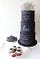 black wedding cake cake with flower cake topper felicitycook.co