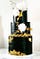 black wedding cake cake with gold whote flower nadinaameenmcq