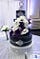 black wedding cake cake with flower and stones elite treats