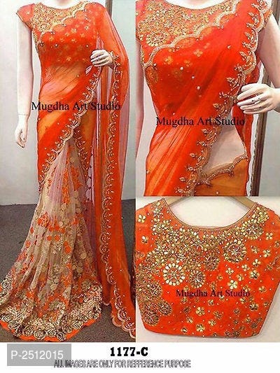 georgette work sarees