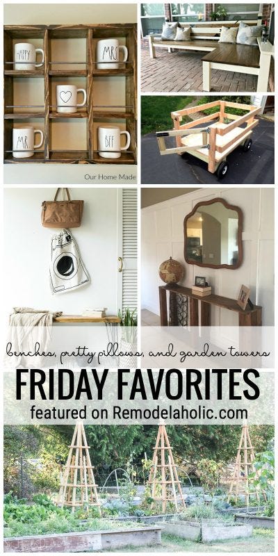 Friday Favorites Benches Pretty Pillows And Garden Towers