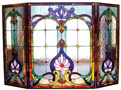 Stained Glass Fireplace Screen Cocony Medium