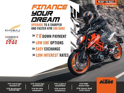 Ktm down 2024 payment 390