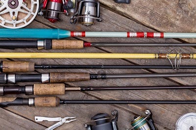 different type of fishing rods
