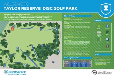 victoria park golf course map Taylor Reserve Disc Golf Park Rad Creations Medium victoria park golf course map