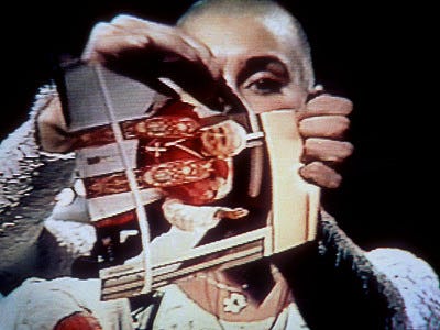 Image result for sinead o'connor rips off pope wojtyla picture.