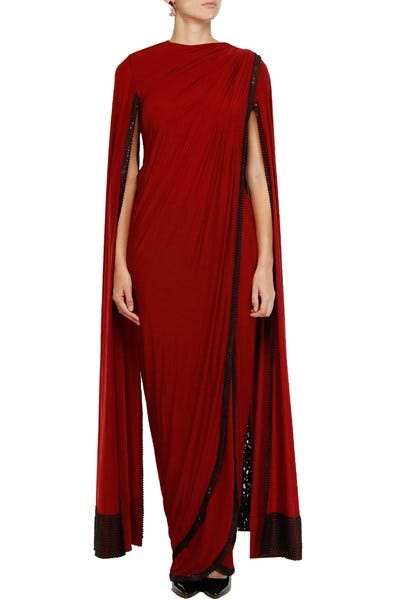 pre stitched saree gown online