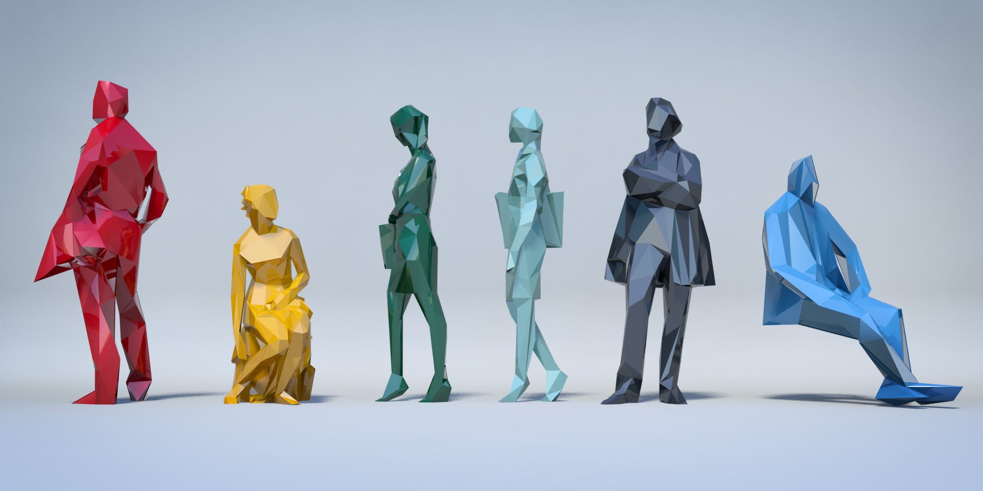 Low-Poly People. (Originally published on Linebox's Blog… | by Daniel  Voshart | Medium