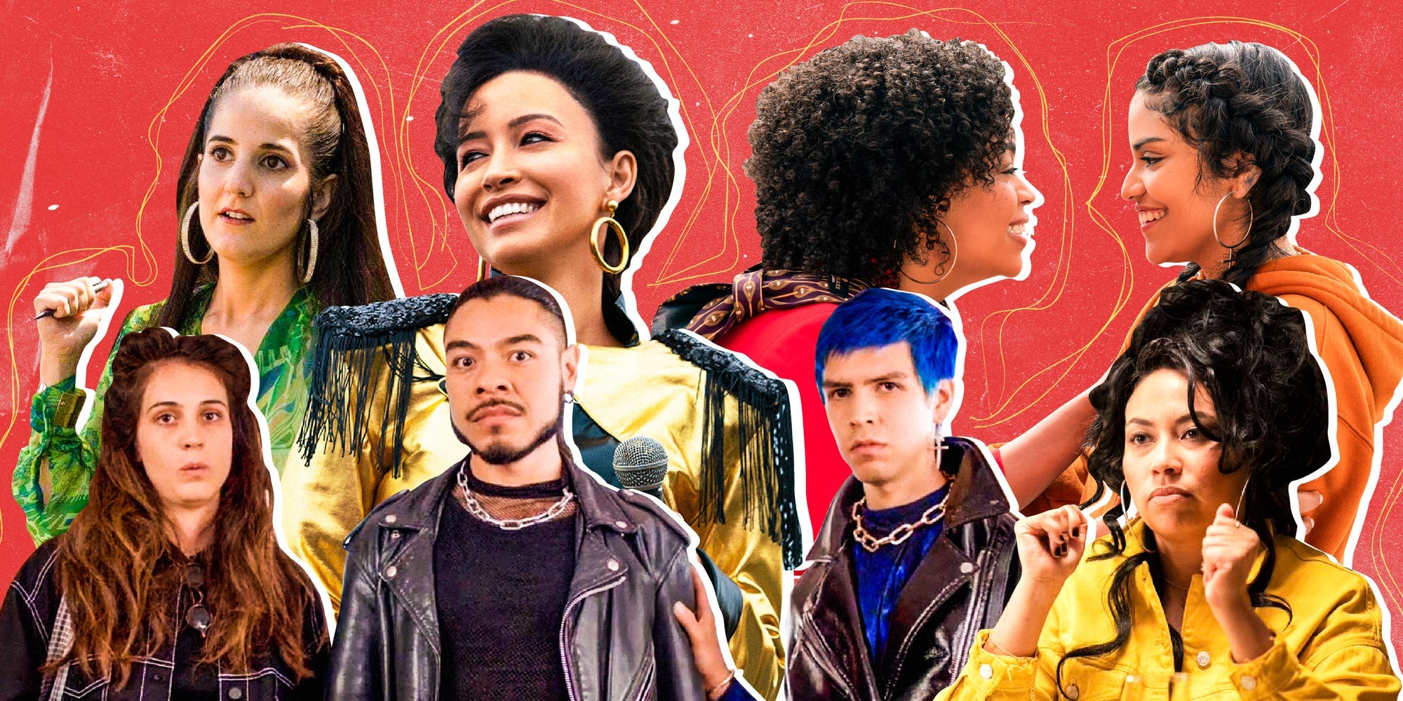 Various characters from “Los Espookys,” “Gentefied,” and “Selena.”