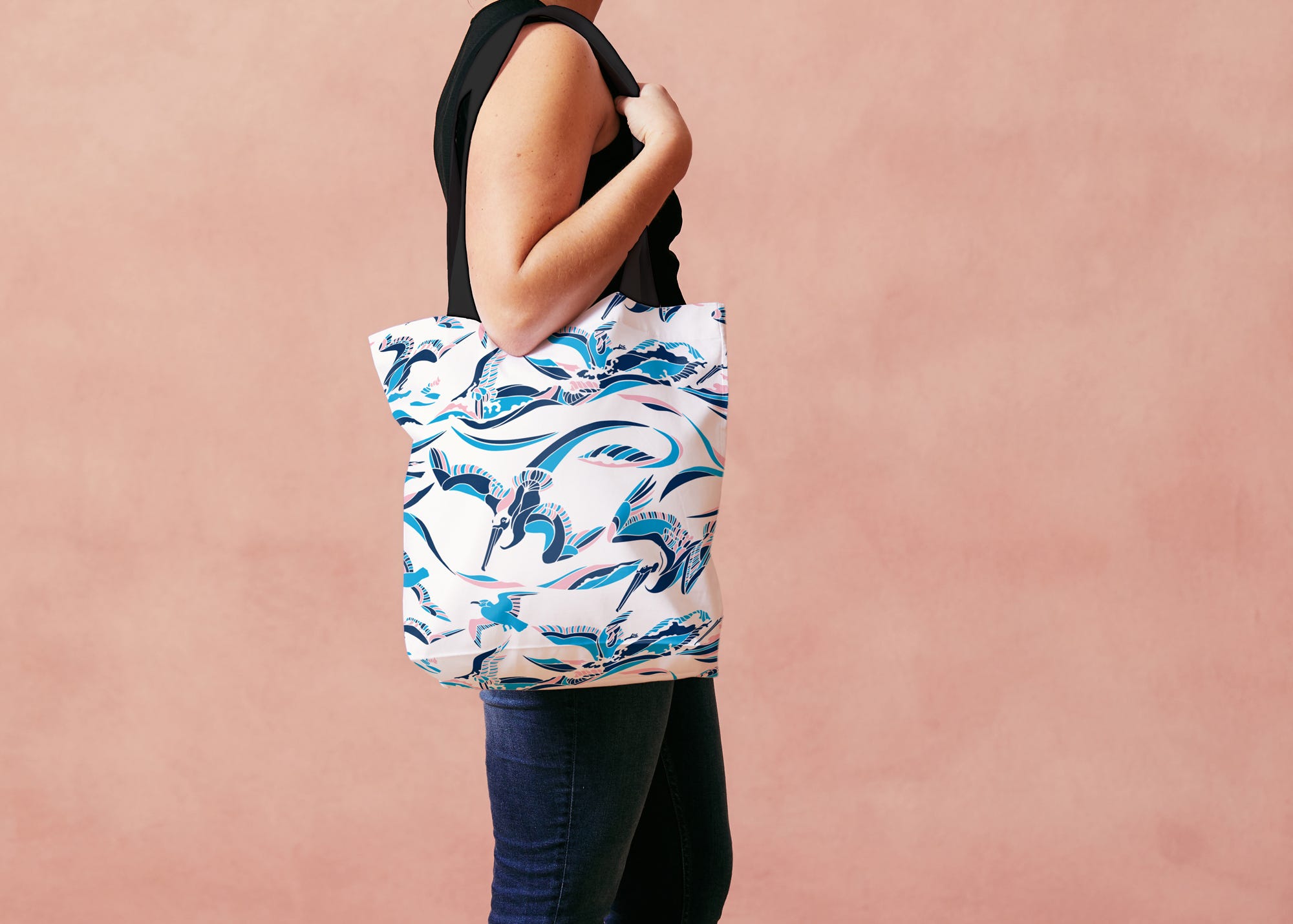 Paper Tide Byo Series 1 Pelican Wave Tote Bag Travel Mug By Mayuko Fujino Medium