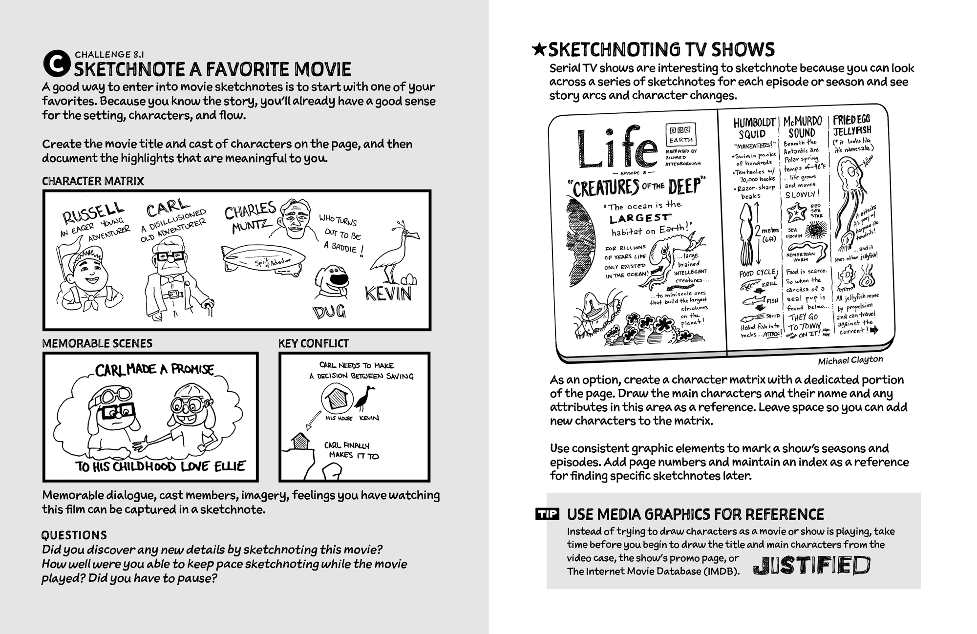 Why I chose to sketchnote UP for The Sketchnote Workbook by Scott