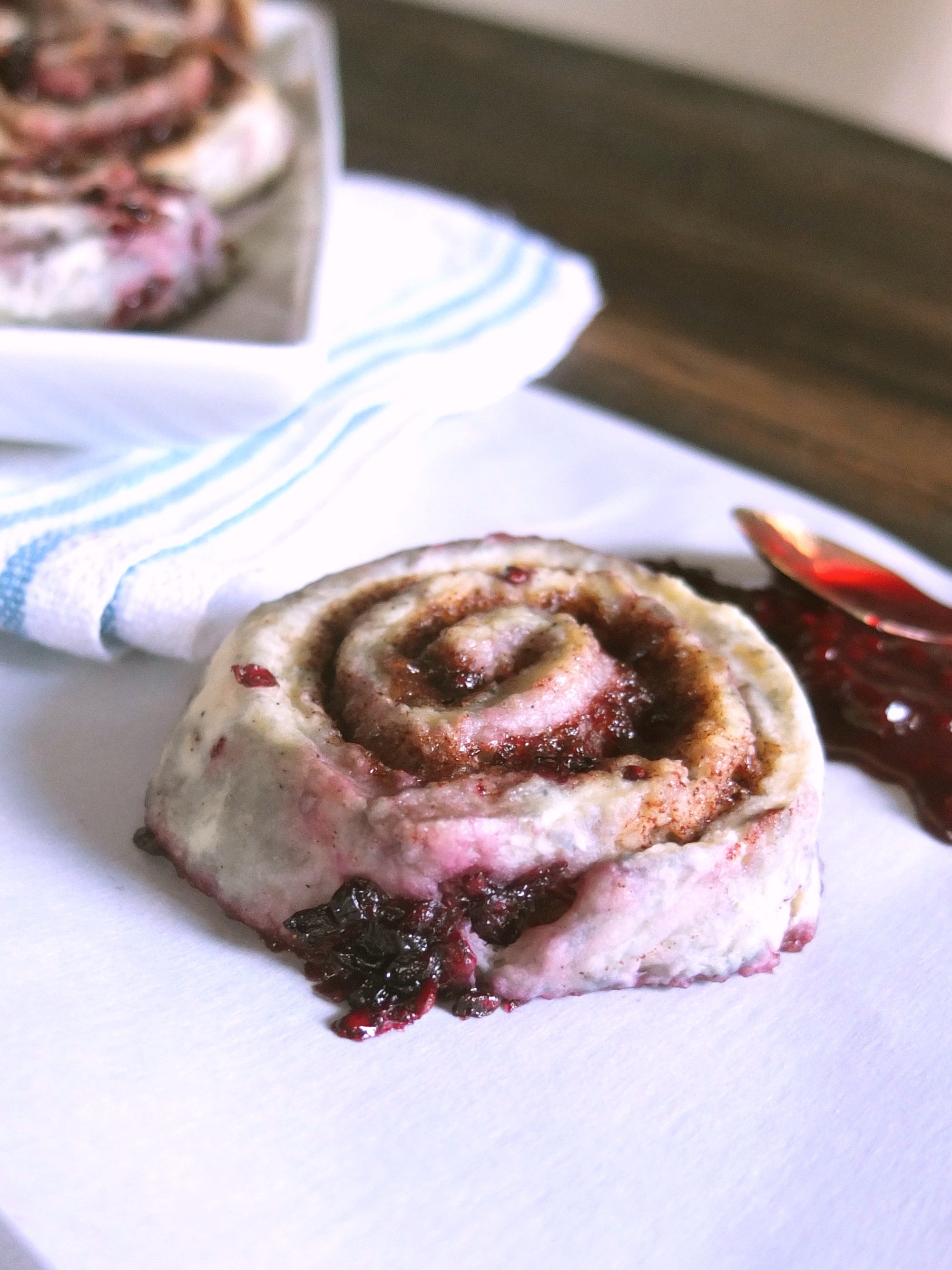 Blackberry Cinnamon Roll Cookies. I am haunted by those giant cinnamon