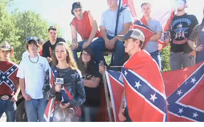 Students wearing confederate flag clothing