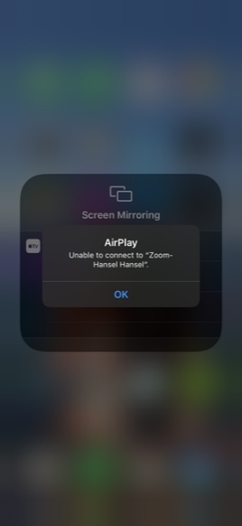 AirPlay error message