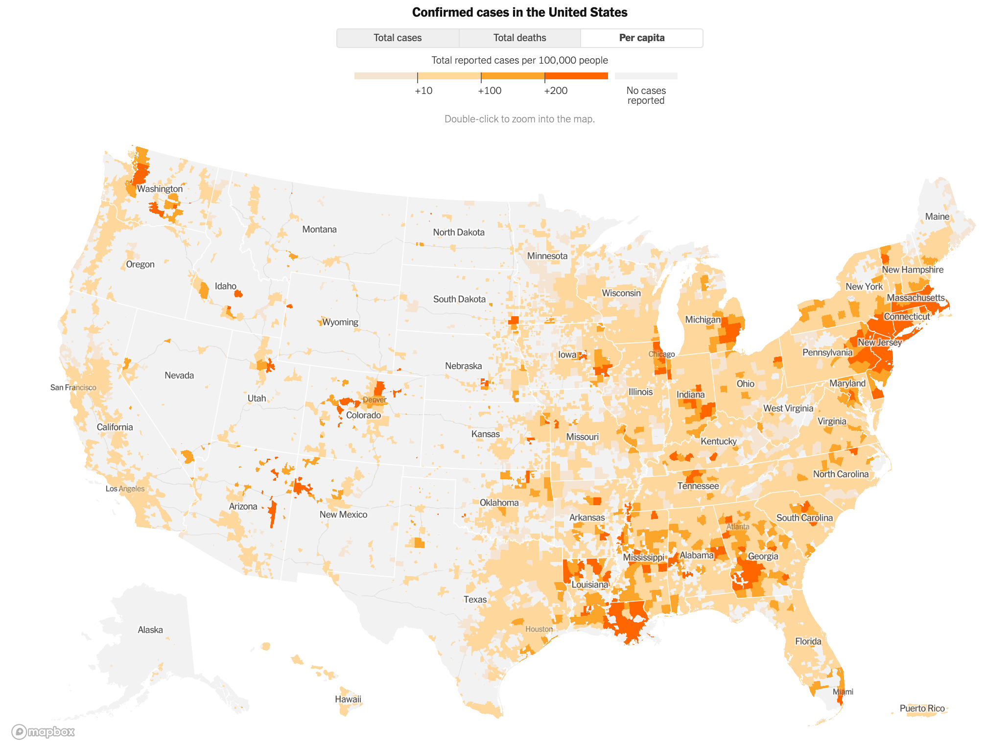 Coronavirus Usa Map Per Capita