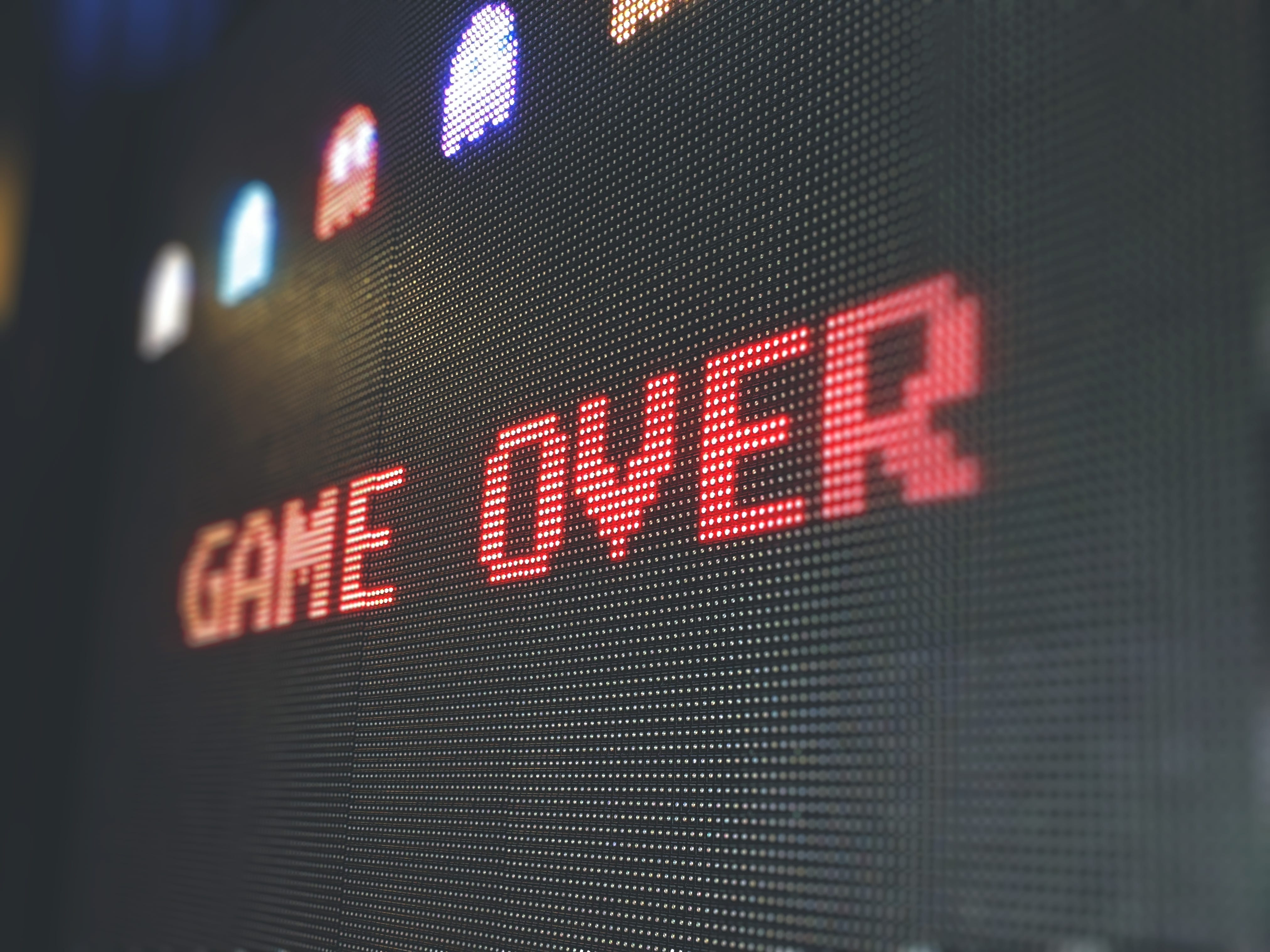 A video game screen displaying GAME OVER