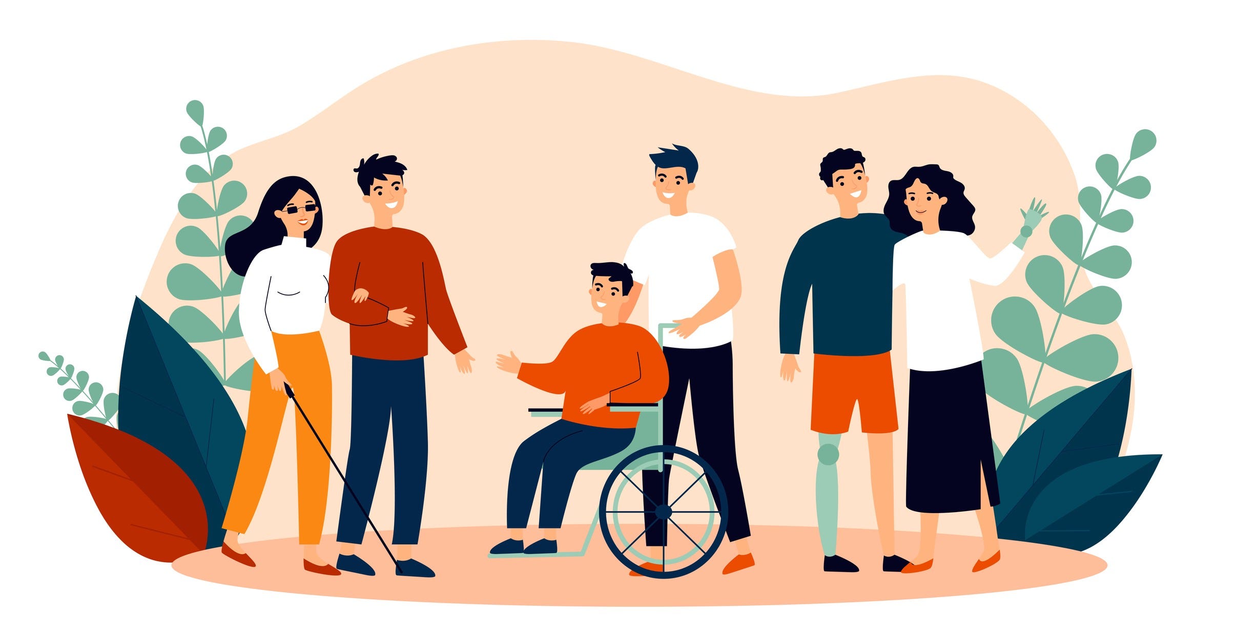 Graphic representation of individuals with disability for the comunity as a whole