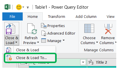 Excel Spreadsheets Close and Load