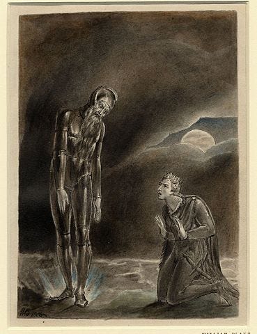  Hamlet and his father’s ghost by William Blake (image from Wikimedia Commons)
