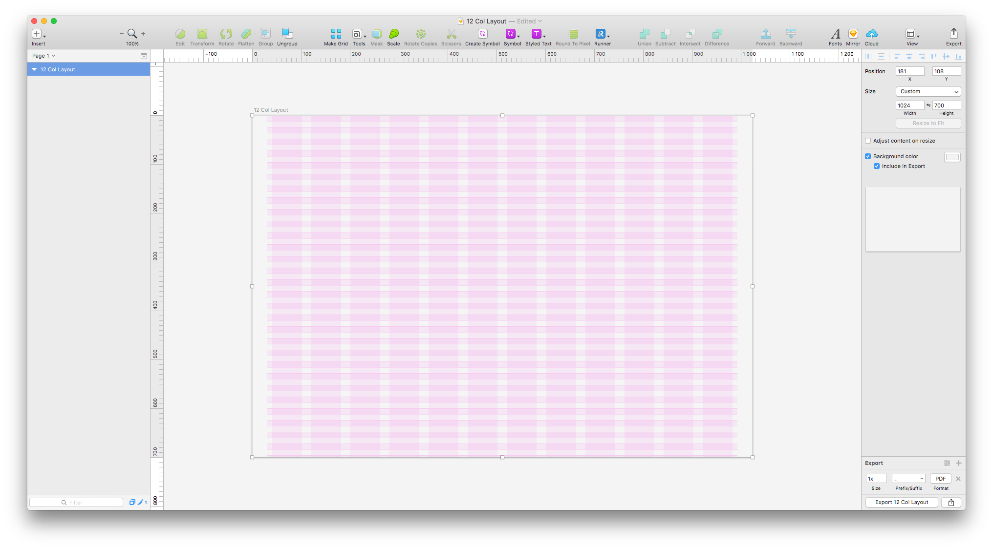 Sketch App My Very Best 12 Col Grid System Free Download
