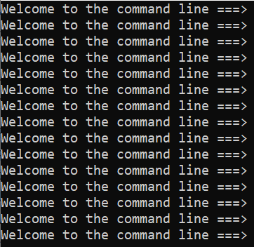 Welcome to the command line. Written like lines on a chalk board